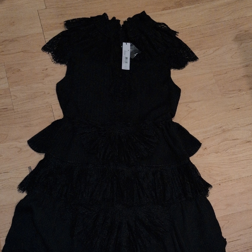 EAlice + Olivia Elegant Black Lace Dress